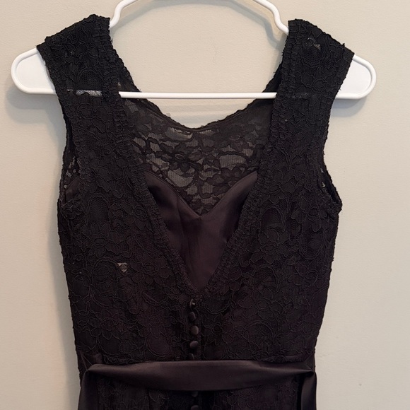 Morilee Black Lace Mermaid Hem 696 Maxi Event Dress with Satin Waist Tie. Size 8 - Picture 14 of 16